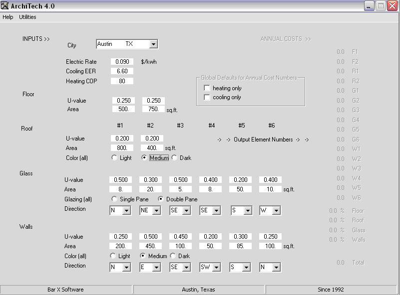 Energy Audit Program screen view