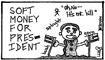 special interests soft money for president editorial cartoon